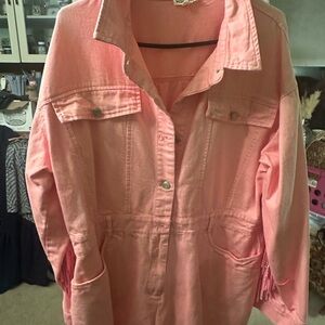 Main Strip Pink Jean Jacket